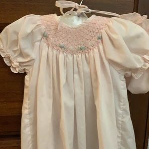 Smocked dress - pink - NB - EUC. Only worn once!